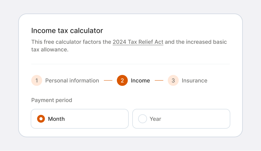 German income tax calculator interface