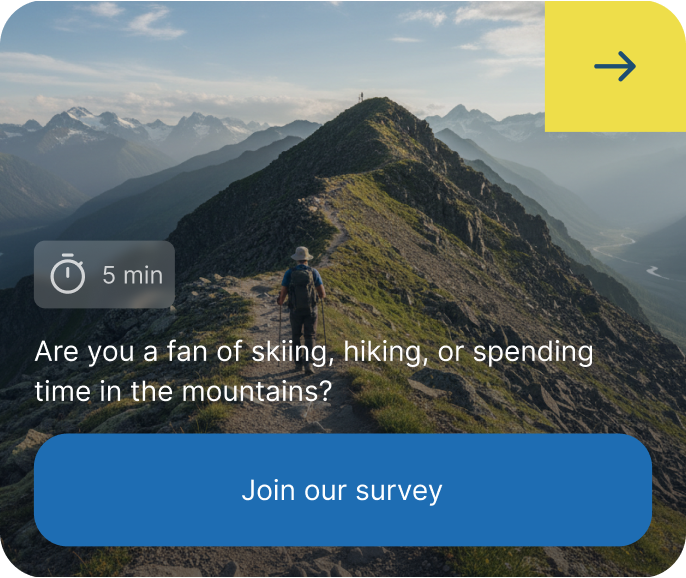 Hiking survey recruitment banner